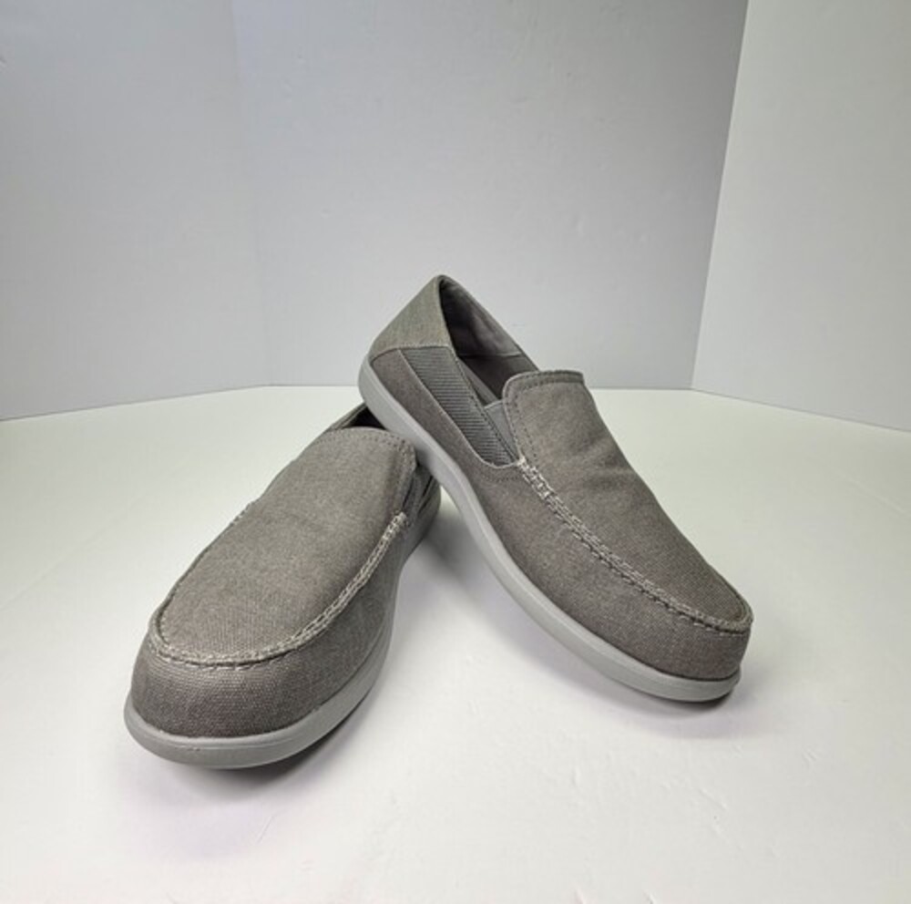 Crocs Santa Cruz Canvas Slip-On Loafers Gray